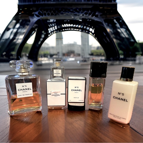 Chanel No 5 Paris Vintage Used Eau De Parfum Sprays Lotion Empty Small Bottle - Picture 10 of 10